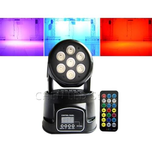 Professional RGBW Mixing Color DMX-512 Mini Moving Head Light 7 LED Disco Light Dj Equipment Dmx Led Lighting Strobe Stage Light