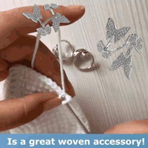 Adjustable Knitting Loop Crochet Accessories Knitting Ring Use Relief/Vintage Silver-plated Brass Wine Trays To Make Rings