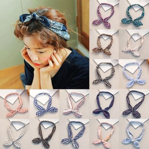 Women Bowknot Hair Band Paisley Printing Headband Retro Bandana Girls Fashion Head Wrap Scrunchy Hair Styling Tools accessories