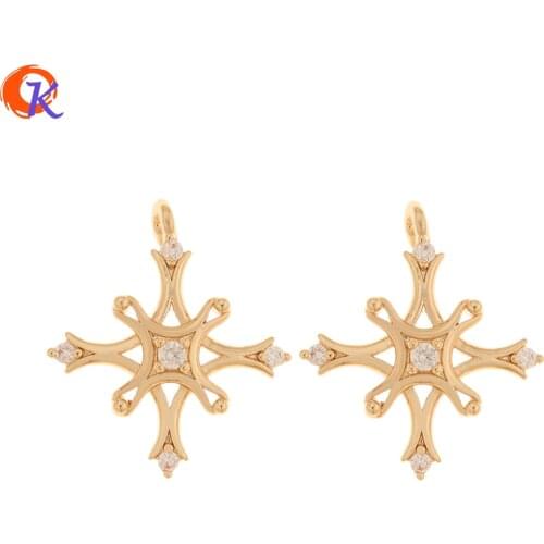 Cordial Design 50Pcs 17*21MM DIY Jewelry Making/Earring Findings/Flower Shape/Hand Made/CZ Charms/Jewelry Accessories/Pendant