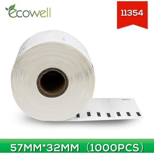 Ecowell 1Roll Thermal Paper 11354 Label 57mm*32mm 1000pcs lables replacement for Dymo LabelWriter 450 450Turbo 450 DUO Wireless