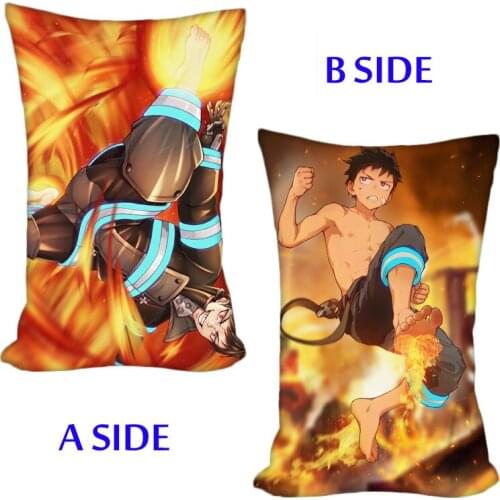 Japan Anime Enn Enn No Shouboutai Fire Force Pillow Case Cushion Hold Sofa Decor Pillow Cover Gifts 40x60cm