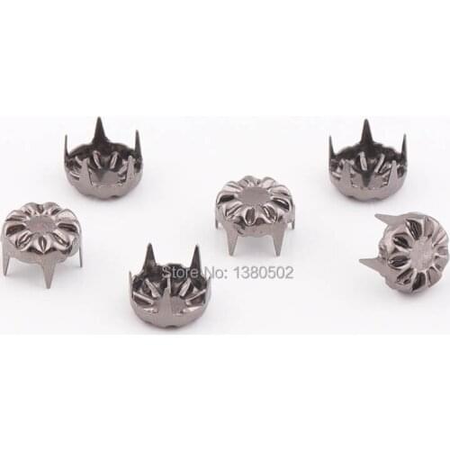 50pcs/lot black color garment rivets 4 claws unique design decoration for bag shoes garment