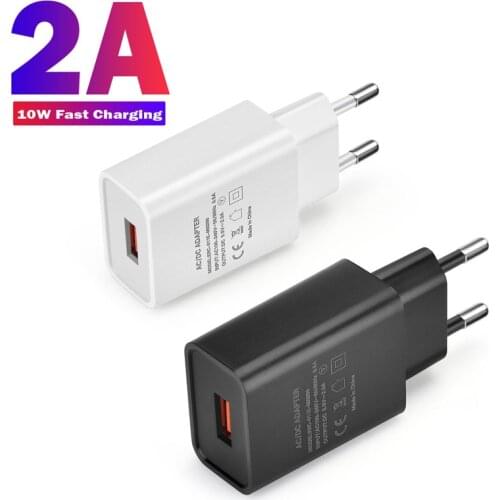 USB Charger For iPhone 11 Pro Max 10W Fast Charging Wall Charger EU Adapter For Samsung S20 Xiaomi Mi 9 Mobile Phone Charger