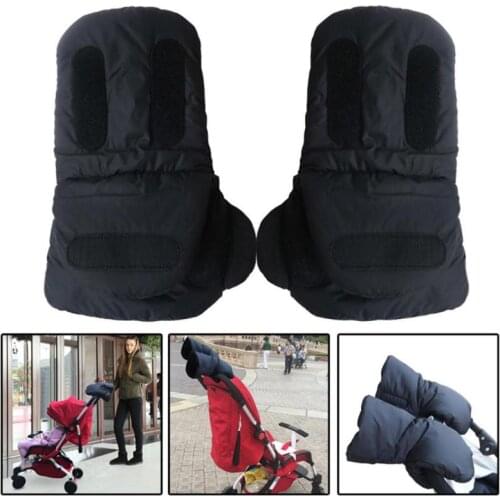 Winter Warm Stroller Gloves Outdoor Windproof Pushchair Pram Gloves Polar Fleece Mittens Hand Muff for Baby Stroller Accessory