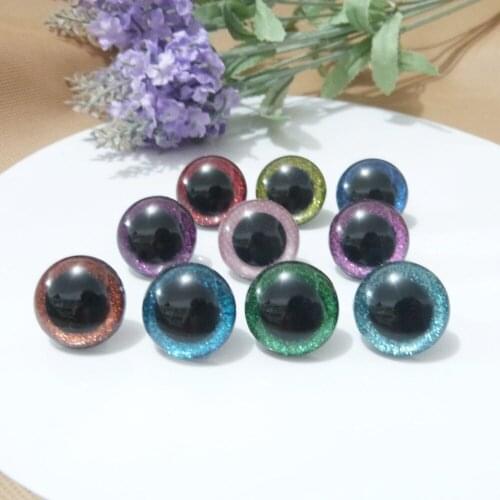 1pairs--30mm/40mm big size round clear toy safety eyes + glitter fabric + hard washers for diy doll--size color option
