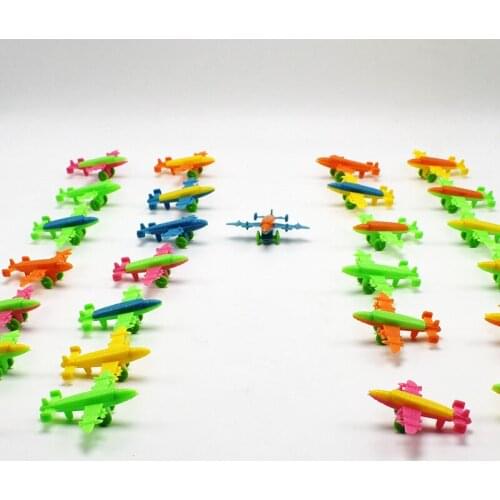Mini plastic toy wheels can slide model fighter bomber model spaceship ship Childrens gift toys 10pcs Free shipping