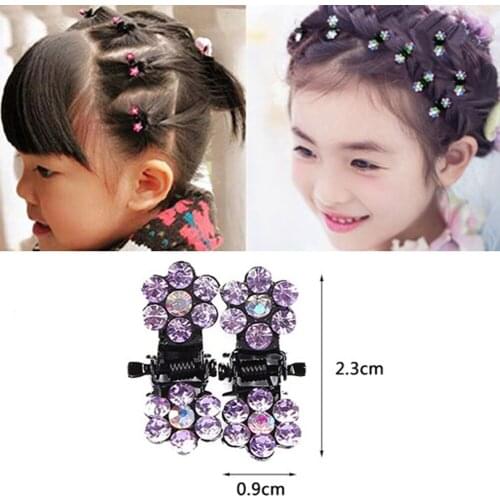 12pcs Hot Flower Hairpin Clip Mini Crystal Rhinestone Hair Claw Crab for Kids Girl Barrettes Hairgrip Sweet Girl Bridal Hairpins