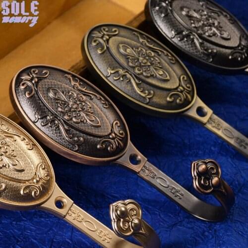 2pcs Luxury Metal Alloy Curtain Hook Tie Back Tieback Holders Vintage Flower Wall Hooks Hanger Home Decor