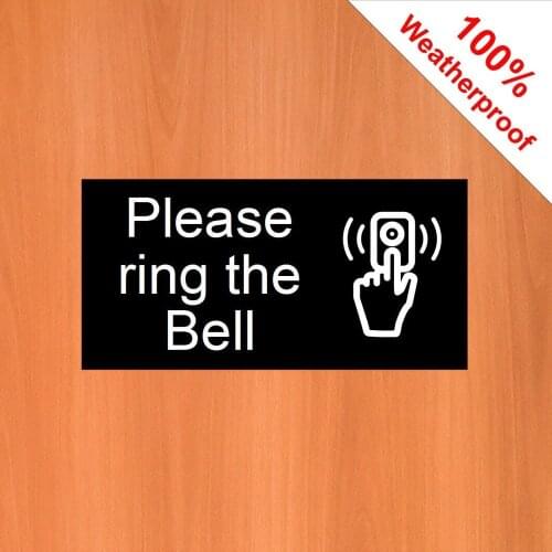 3X Please ring Bell Waterproof solvent resist Bell and door signs Premium vinyl Sticker 20x14cm