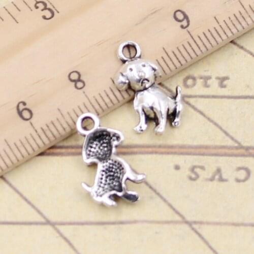 30pcs Charms Dog 16x10mm Tibetan Silver Color Pendants Antique Jewelry Making DIY Handmade Craft