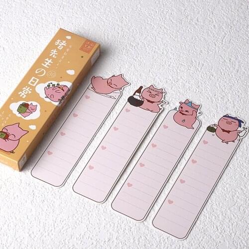 30 Pcs/Set Cartoon Cute Pig Paper Bookmark Book Holder Message Card Gift Stationery