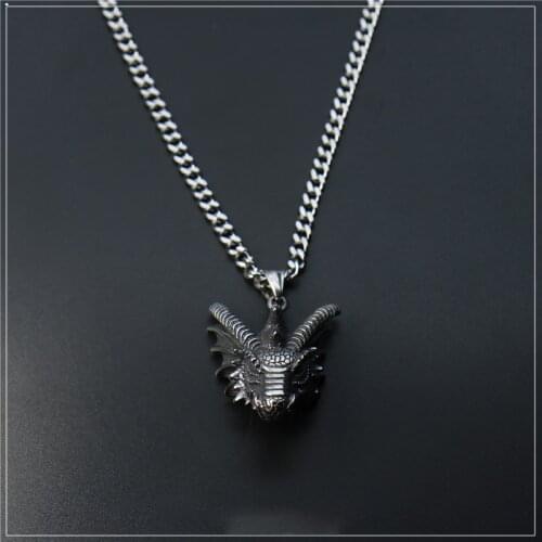 316L Stainless Steel Retro Personality Animal Triceratops Pendant Necklace Men and Women Jewelry Making Discovery