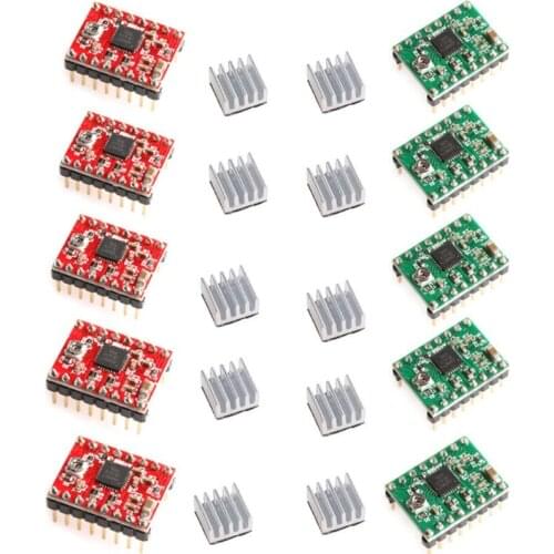 2021 New 5pcs A4988 StepStick Pololu Stepper Driver Module + Heatsink for RepRap 3D Ramps