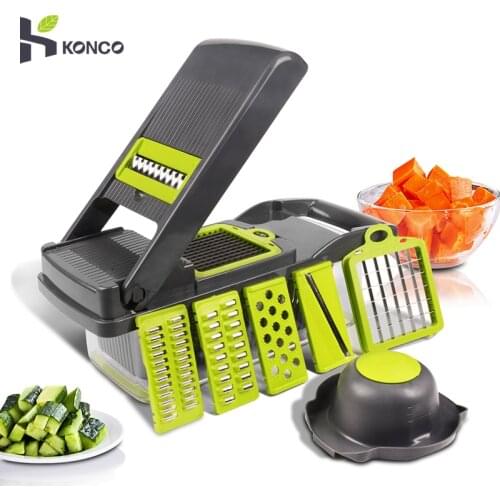 Konco 7 in1 Vegetable Cutter Multi-functional Grater Slicer Potato Peeler Carrot Grater Kitchen Accessories