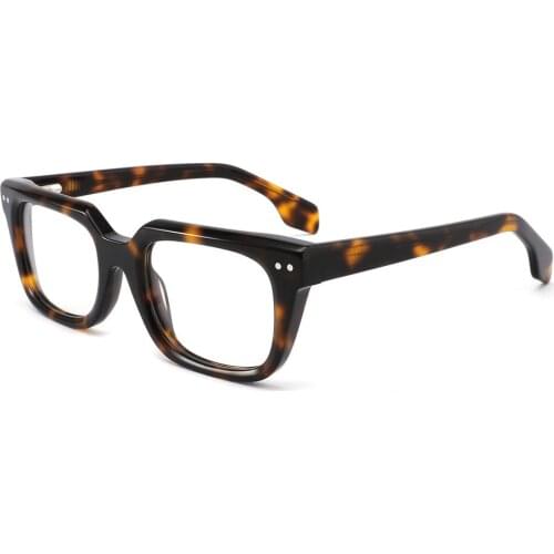 BETSION Vintage Spring Hinges Full Rim Acetate Eyeglass Frame Men Women Clear Lens 882211