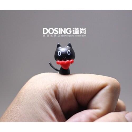 Wild Animal Little Black Cat Model Ornaments Cute Small Cats Fairy Garden Miniature Accessories Decor Action Figure Figurine Toy