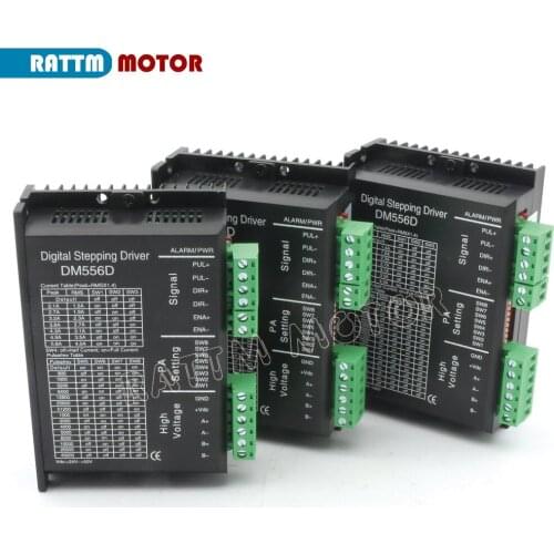 3Pcs DM556D Digital stepper motor driver 5.6A 256 microstep High performance design fit nema17 to nema 23 motor CNC