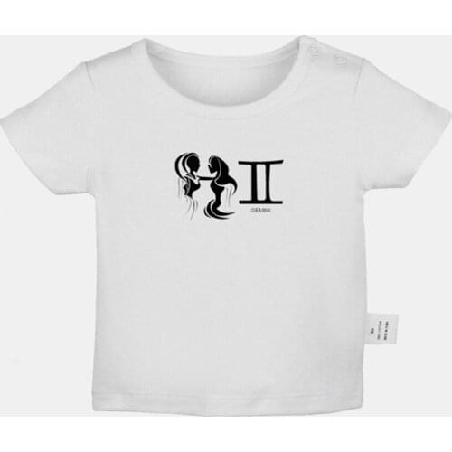 Constellation Gemini Symbol Design Sagittarius Cancer Newborn Baby T-shirts Toddler Graphic Solid Color Short Sleeve Tee Tops