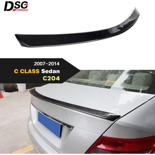 Gloss Finished Carbon Fiber Rear Tail Lid Spoiler Car Wing for 2007 - 2014 Mercedes C Class 4-Door Sedan W204 (Including C63)