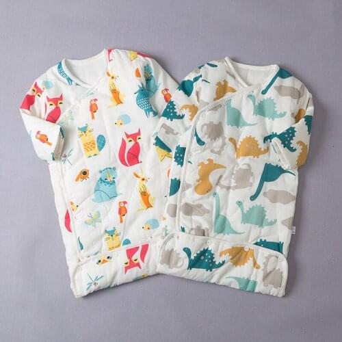 Cotton print autumn and winter thick sleeping bag baby sleeping bag suitable for newborn baby clothes sleeping bag jumpsuit