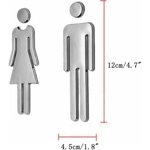 JX-LCLYL 2pcs/set 120*45mm Adhesive Plaque MEN & WOMEN Set Toilet Loo Bathroom Restroom WC Door Sign