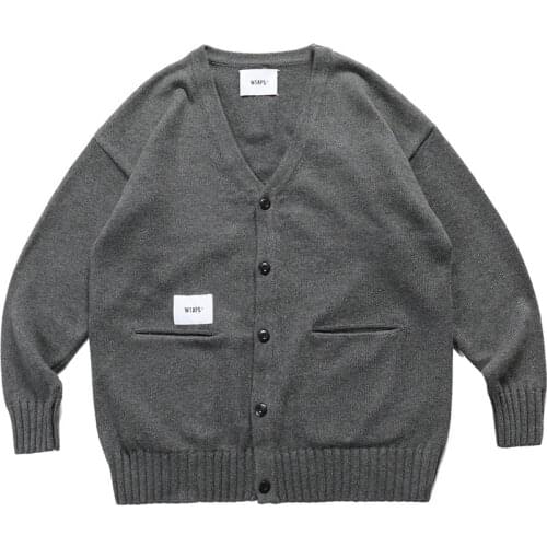WTAPS Cardigan Knitted Sweaters Oversized Winter Causal Knit Men Clothing Women Clothes Wool Blends Vintage Black Fashion Luxury