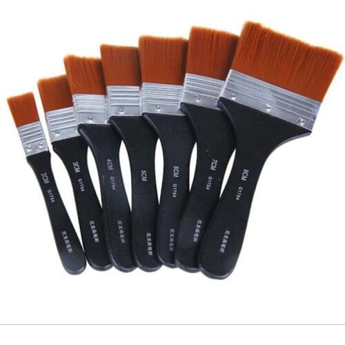 Paint Paint Brush Long Flat Head Cleaning Brush Gouache Acrylic Painting Brush Oil Brush Painting Wall Art Supplies