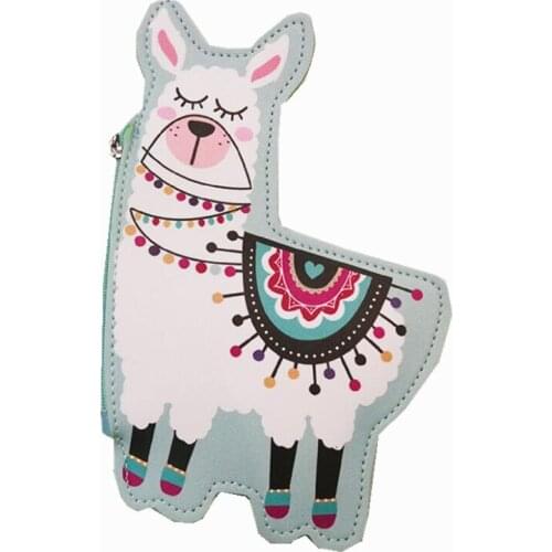 M120 Cartoon Cute Animal Pattern Alpaca Modeling Zero Wallet Key Buckle Coin Purses Women Girl Gift Wholesale
