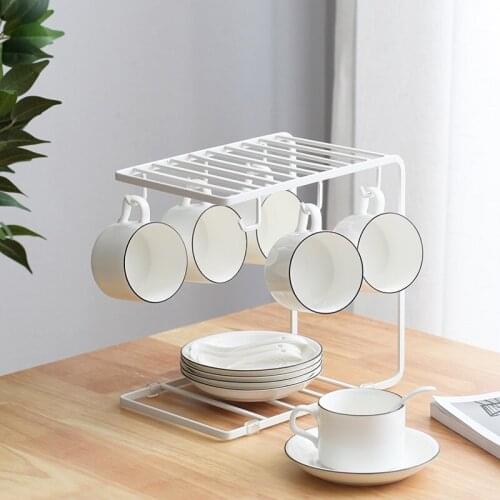Multi hook art coffee cup rack glass tea Organizer Holder Kitchen Storage Organization