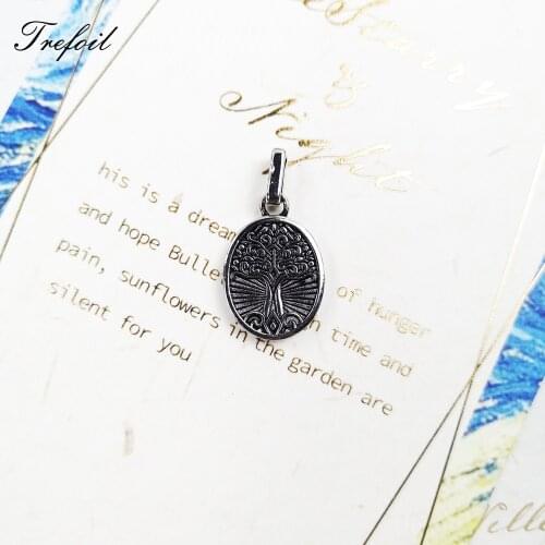 Pendant Stylised Tree Oval Fit Necklace 2020 New Fashion Jewelry Accessories 925 Sterling Silver Mystical lucky Gift For Woman