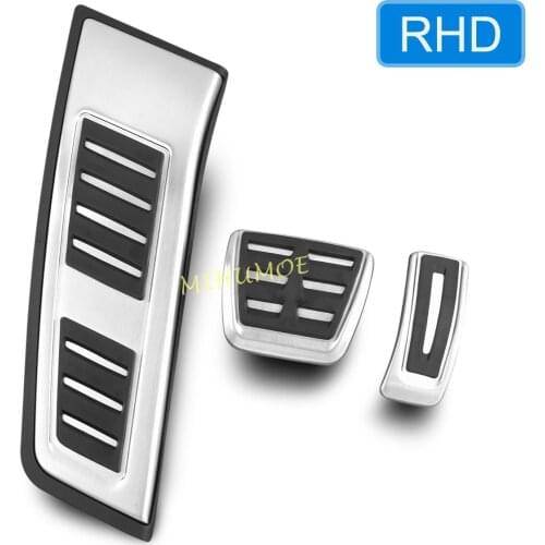 Stainless Steel RHD Car Foot Rest Dead Gas Accelerator Brake Pedal Plate Covers For 2019-2020 2021 Audi A6 Allroad C8 Avant A7