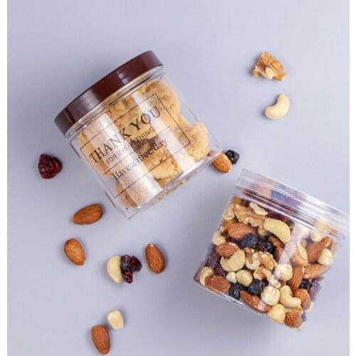 20pcs Baking Packaging Transparent Plastic Sealed Jar Biscuit Bucket Box 350ml Pastry Storage Bottle Ice cream Dessert Boxes