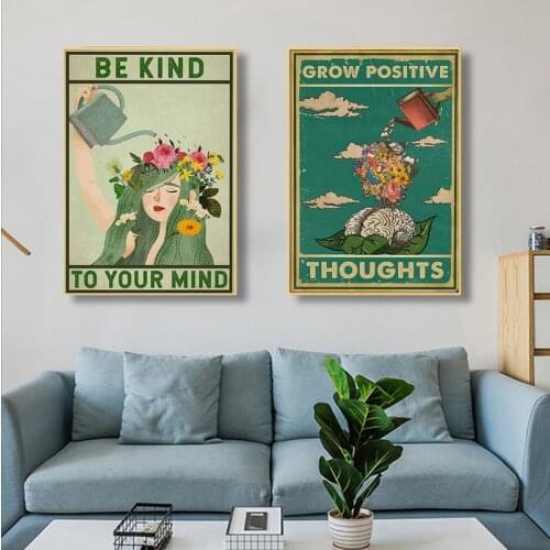 Psychologically positive thinking should do whatever you want, paper poster canvas painting for indoor home wall decoration