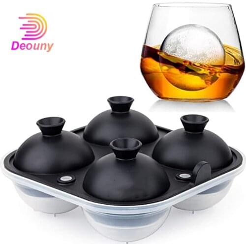 DEOUNY Silicone Cooler Form For Large Ice Cube With Ball Tray For Whiskey Ice For Drinks Molds Wisky Champagne Wine Beer Cooler