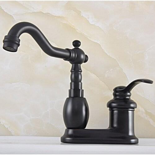 Black Oil Rubbed Brass Swivel Spout Two Holes Basin Kitchen Bathroom Vanity Sink 4" Centerset Lavatory Faucet Mixer Tap asf832