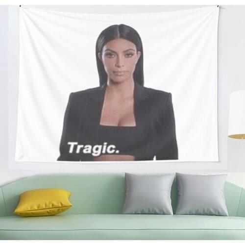 Kim Kardashian Tragic tapestry Wall Hanging Hand Hippie Moon Wolf Witchcraft Decoration Decor Tapestry Wall Blanket