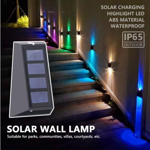 LED Solar Street Lights Outdoor Warm/White/RGBW Lamp IP65 Waterproof Security Lighting For Garden Patio Path Yard Decoration