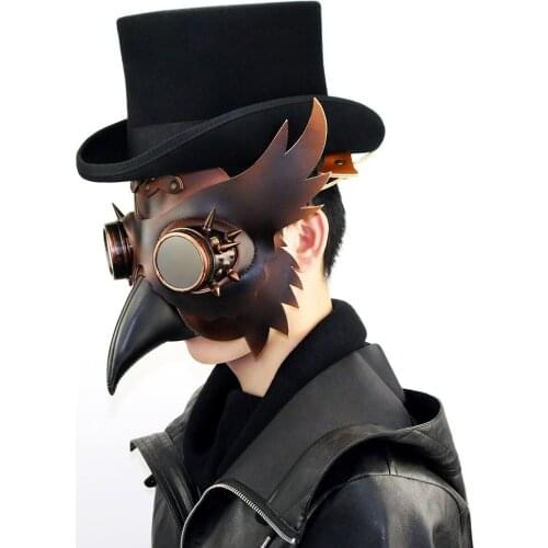 Plague Doctor Mask Steampunk Masks PU Leather Gothic Punk Masquerade Carnival Party Masks Doctor Schnabel Cosplay Props