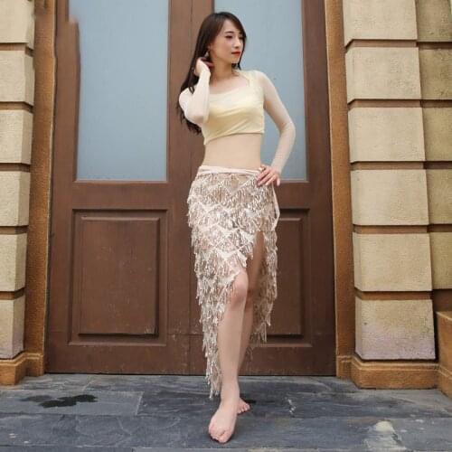 New 2019 Dance Practice Belly Dance Clothing Female Long Skirts Suit Oriental Dance Suit summer suit #DP0017