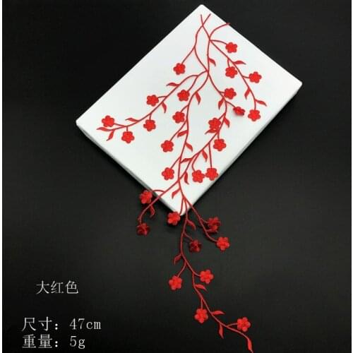 1Pc/47cm Beautiful Hot-fix Wedding Dress Floral Embroidery Iron on Patches Lace Applique Flower Trims DIY Craft