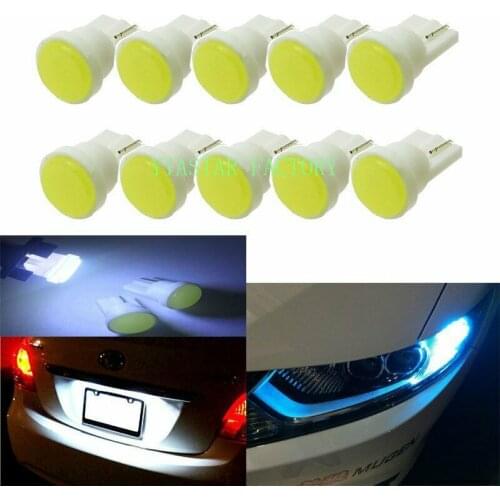 20pcs White T10 COB W5W Car Interior LED Wedge Door Instrument Side Bulb License Plate Lamp Car Light Source DC 12V