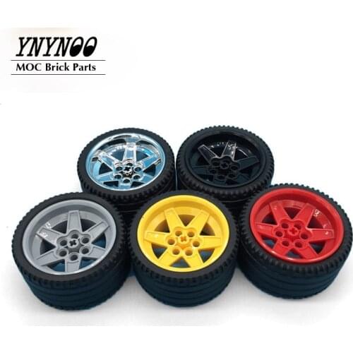 2Pcs/lot High-Tech Wheel 68.8x36mm ZR Rim Wheel+Tyre Hub 44771+15038 MOC Building Blocks Bricks Car Wheels Part Kids gifts Toys