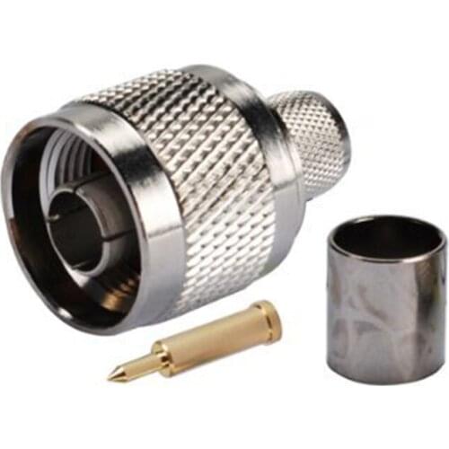 ALLiSHOP 2Pcs N type Male Plug Crimp RG58 RG142 LMR195 RG400 Coxial Cable Connector N Connector Coaxial RF Adapter