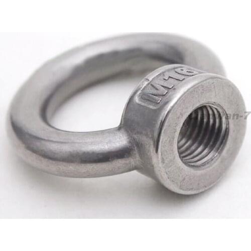 304 Stainless Steel European Style Ring Shape Eye Bolts Eyed Threaded Nuts, 2 pcs