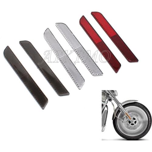 3colors Motorcycle Front Fork Leg Reflector Marker Safety Warning for Harley Latch Covers Hard Saddlebags Side Visibility HD