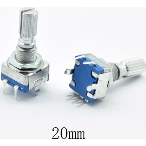 5pcs Rotary encoder,code switch/EC11/ audio digital potentiometer,with switch,5Pin, handle length 20mm