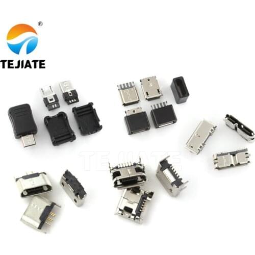 50PCS Micro-USB Socket MK5P Female-socket/Male-plug Paster/Straight-insert Type Plug-in Interface