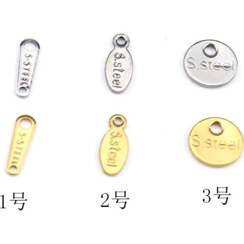 100pcs/lot 316L Stainless Steel 4x10mm Oval Shape End Bead Tag Charm Connector for DIY Necklace Bracelet Jewelwey Making Finding