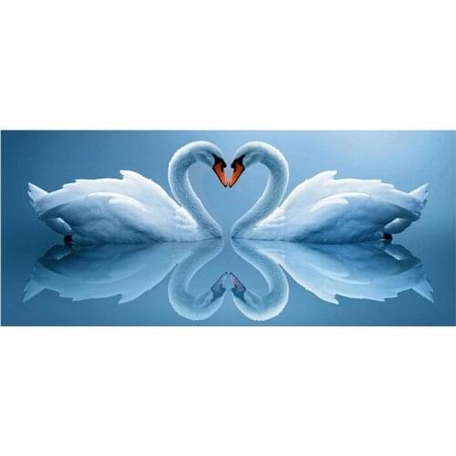 5D Crystal Round Diamond Embroidery Swan Lake Needlework for Love Gifts Diamond Painting Cross Stitch Home Decorative Crafts
